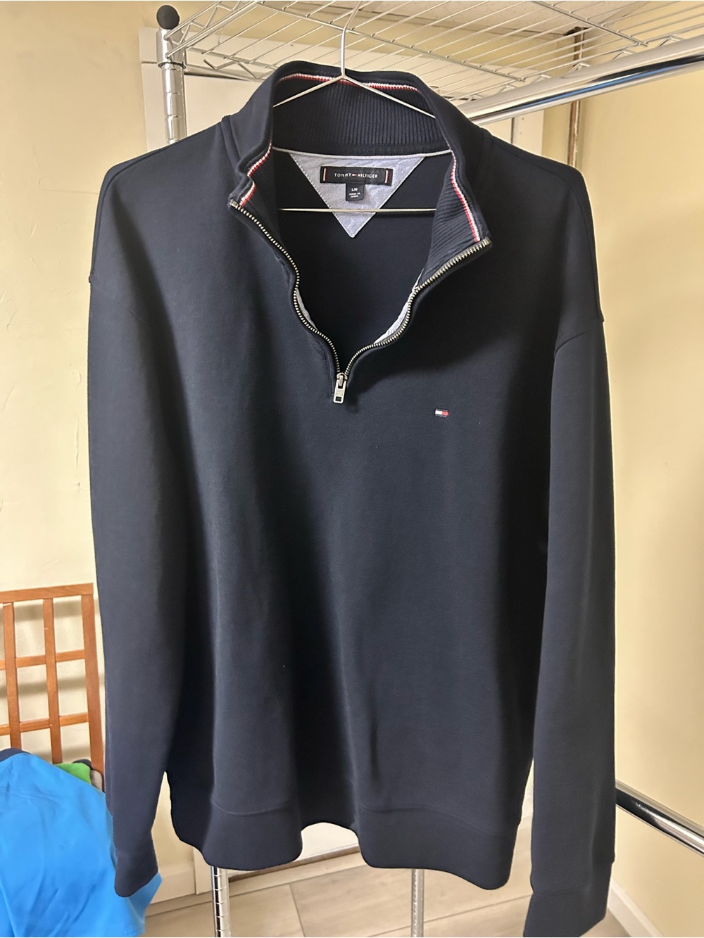 Tommy Hilfiger Men's Navy Quarter-Zip Sweater